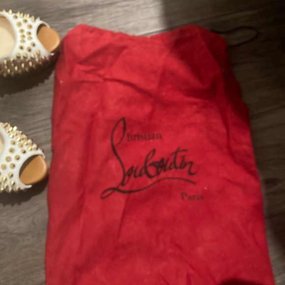 100% Authentic Christian Louboutin Multicolor Spiked Peeptoe Heels - Picture 7 of 7